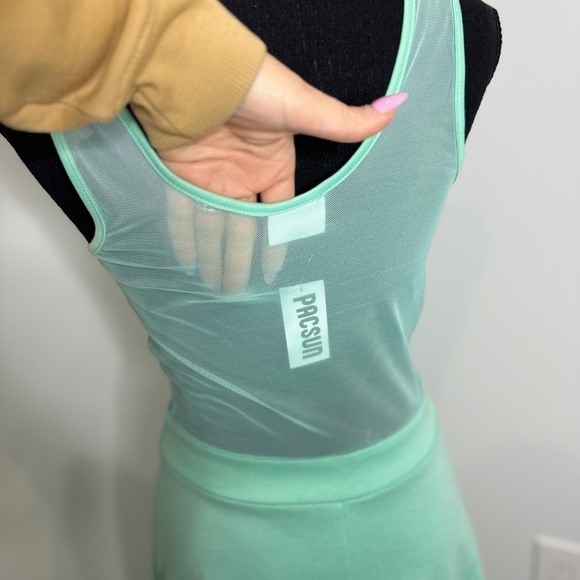 Pacsun Light Blue/Green Mesh Back & Sides Skater Dress (M) - Picture 7 of 10
